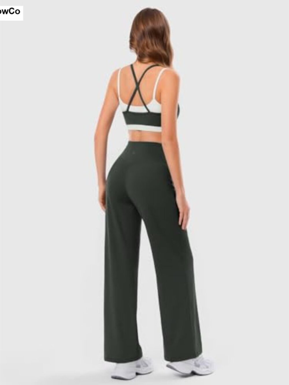 High Waist Wide Leg Yoga Pants with Pockets Palazzo Lounge Trousers - Picture 3 of 5